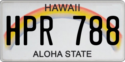HI license plate HPR788