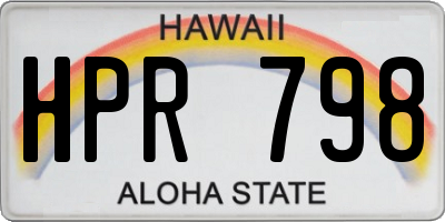 HI license plate HPR798