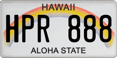 HI license plate HPR888