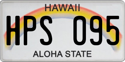 HI license plate HPS095