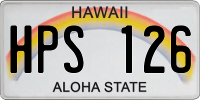 HI license plate HPS126