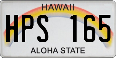 HI license plate HPS165