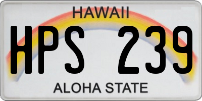 HI license plate HPS239