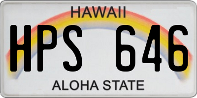 HI license plate HPS646