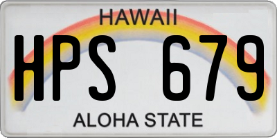 HI license plate HPS679