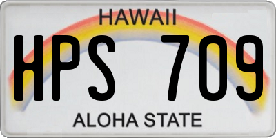 HI license plate HPS709