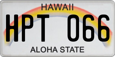 HI license plate HPT066