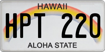 HI license plate HPT220