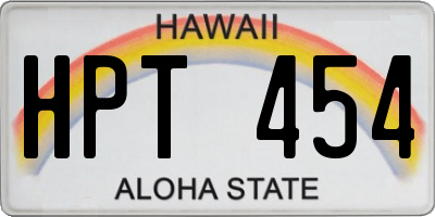 HI license plate HPT454