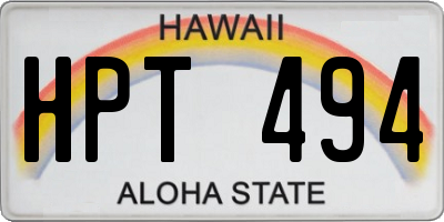HI license plate HPT494
