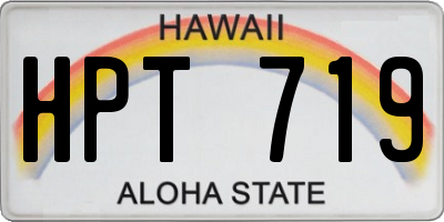 HI license plate HPT719