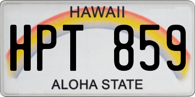 HI license plate HPT859