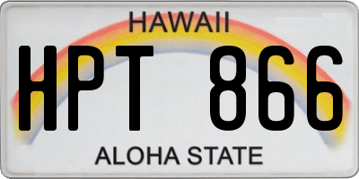 HI license plate HPT866