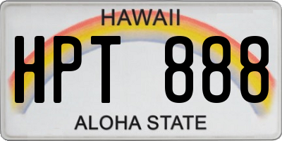 HI license plate HPT888