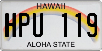 HI license plate HPU119