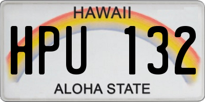 HI license plate HPU132