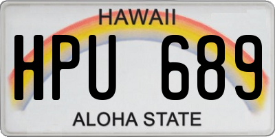 HI license plate HPU689