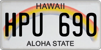 HI license plate HPU690