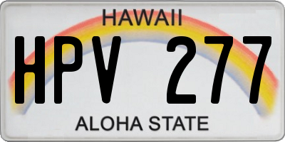 HI license plate HPV277