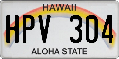 HI license plate HPV304