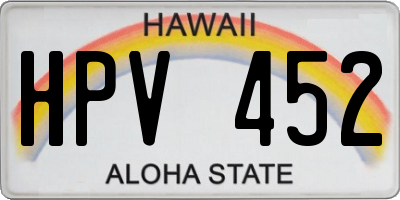 HI license plate HPV452