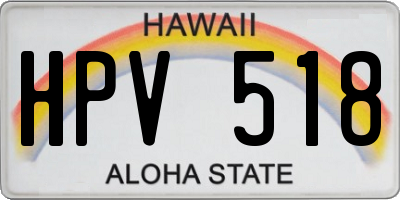HI license plate HPV518