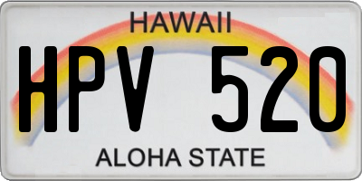 HI license plate HPV520