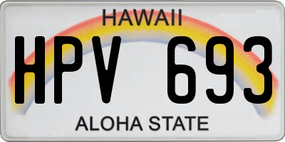 HI license plate HPV693