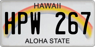 HI license plate HPW267