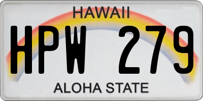 HI license plate HPW279