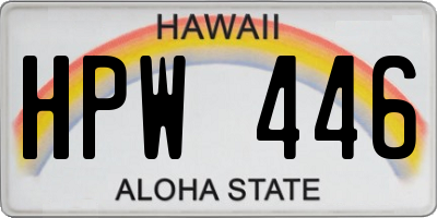 HI license plate HPW446