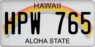 HI license plate HPW765