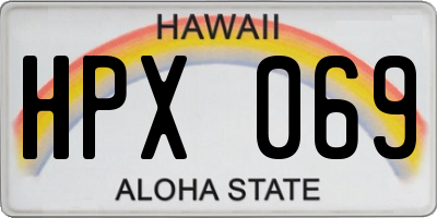 HI license plate HPX069
