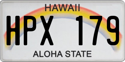 HI license plate HPX179