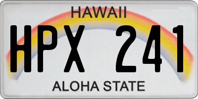 HI license plate HPX241