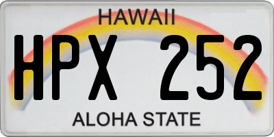 HI license plate HPX252