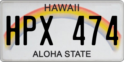HI license plate HPX474