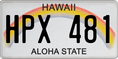 HI license plate HPX481