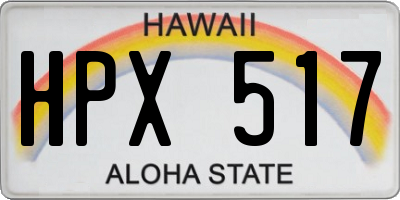 HI license plate HPX517