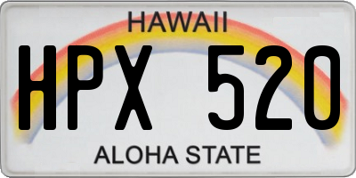 HI license plate HPX520