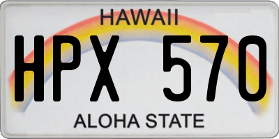 HI license plate HPX570
