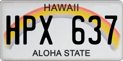 HI license plate HPX637