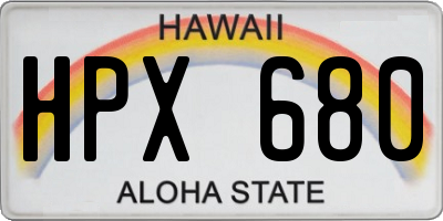 HI license plate HPX680