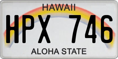 HI license plate HPX746