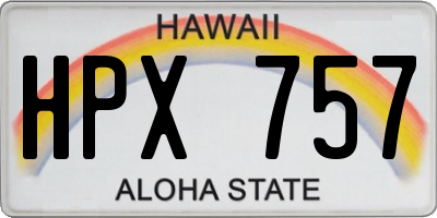 HI license plate HPX757