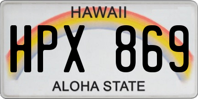 HI license plate HPX869