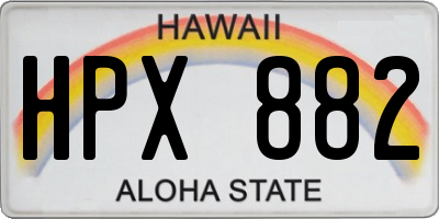 HI license plate HPX882