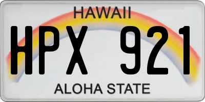 HI license plate HPX921
