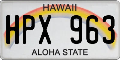HI license plate HPX963