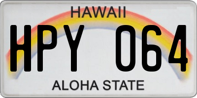 HI license plate HPY064
